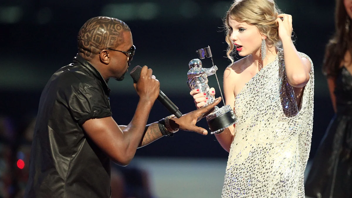 Kanye West and Taylor Swift during the 2009 MTV Video Music Awards