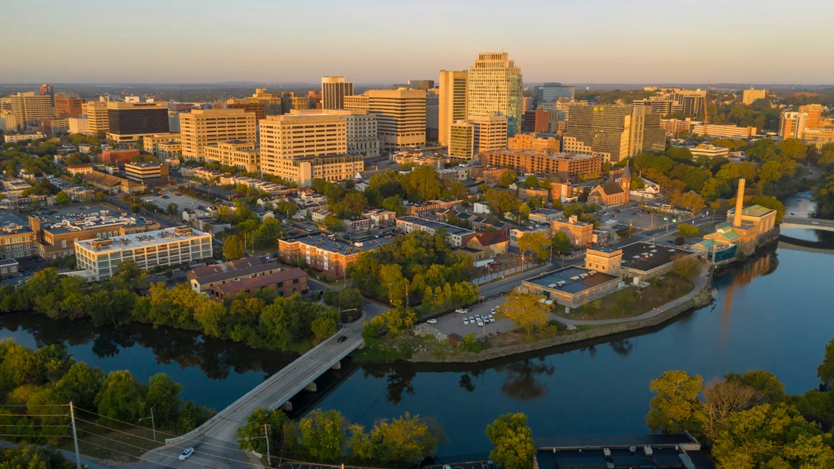 The Delaware River Flows Smoothly By Wilmington at Dawn